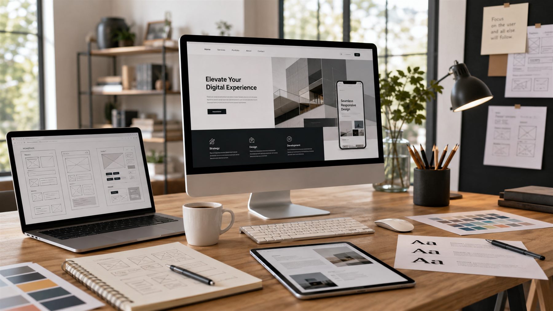 Web design — maquettes, wireframes, typographie